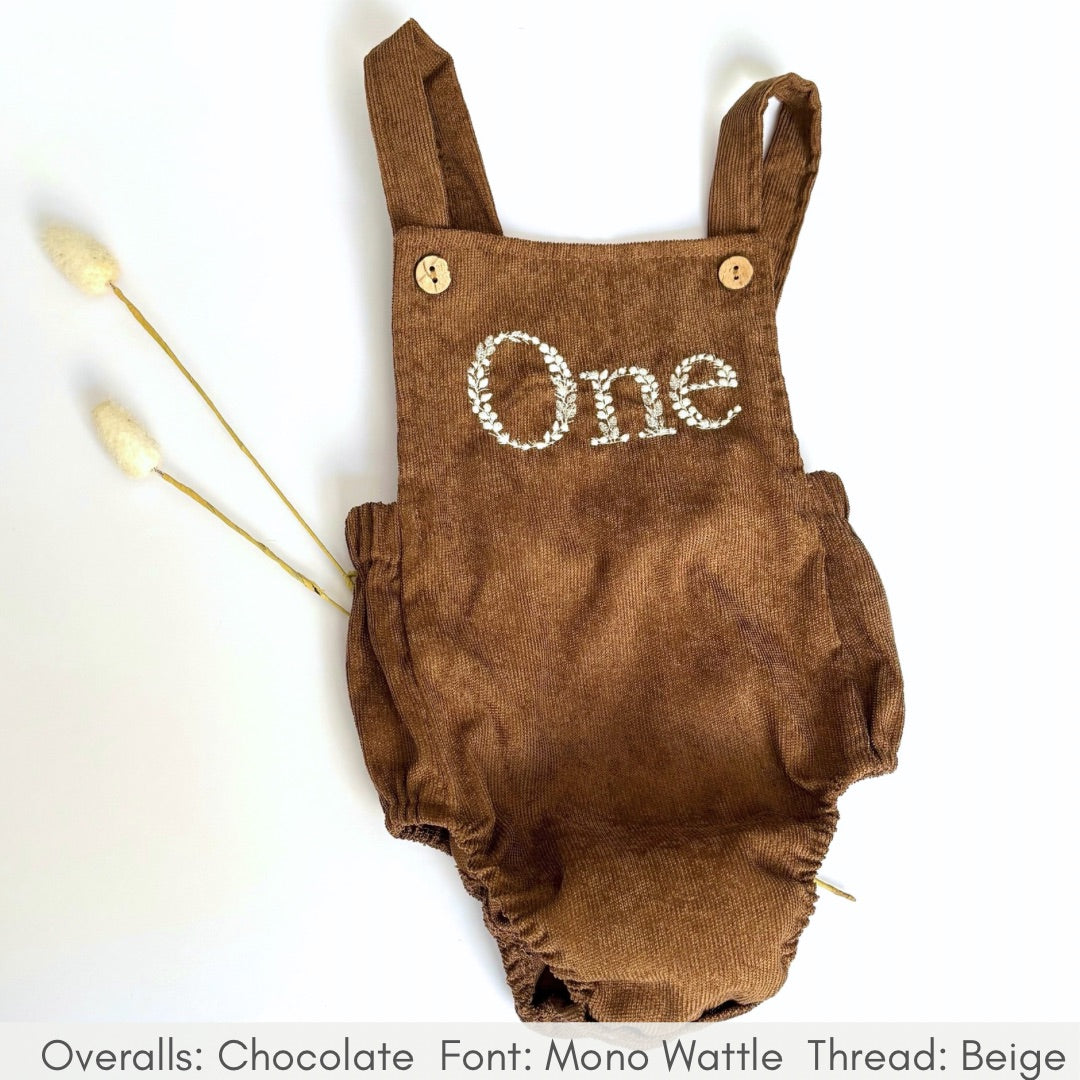 Overalls - One (Various Fonts)